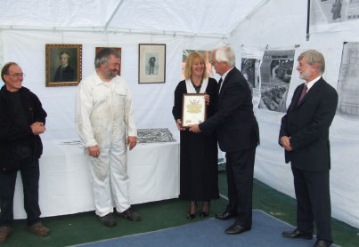 Presentation of Heritage Award Certificate to Hazel Evans, 10th Oct 2010